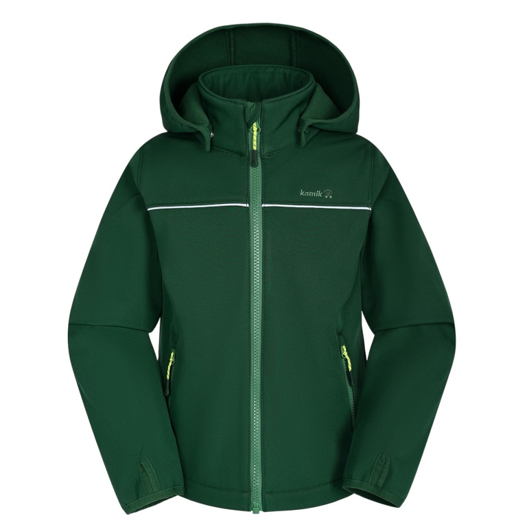Kamik Softshell Jacket Jarvis (windproof, reflective) dark green children